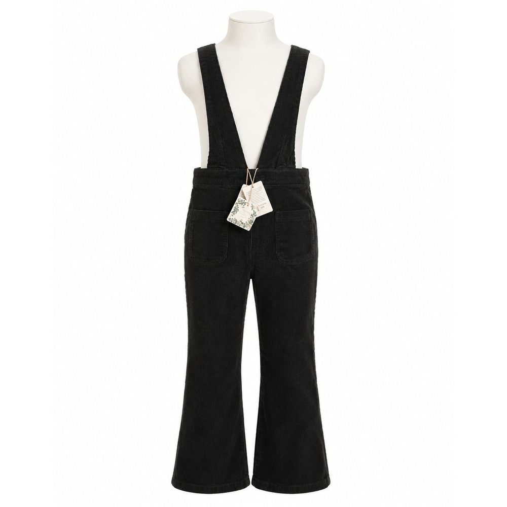 Chelsea And Violet Big Girls Size Large 10/12 Corduroy Overalls Black Flare Leg